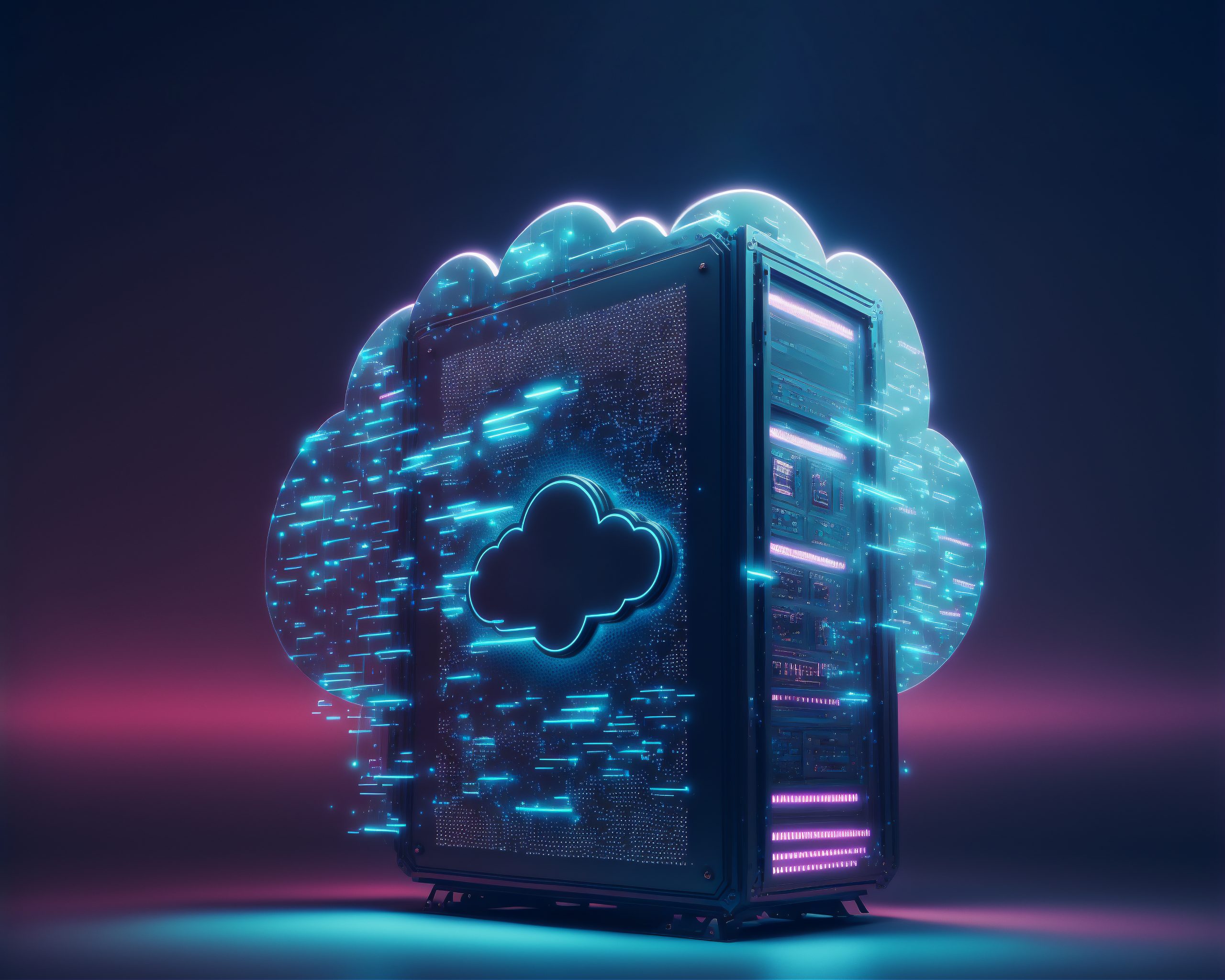 Online cloud data storage concept. Cloudscape digital online server for global network business. Web database backup computer private infrastructure technology